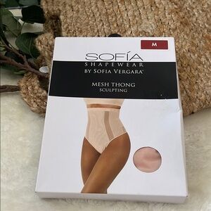 Sofia by Sofia Vergara Mesh Thong Shapewear - Cream